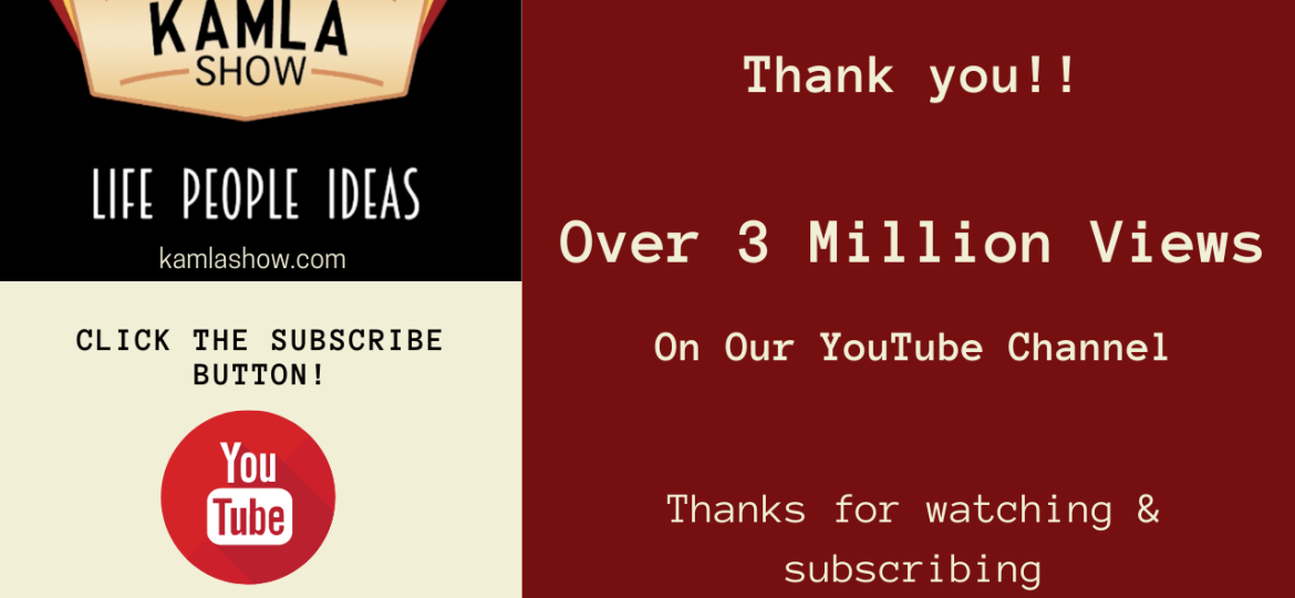 THANKS – 3 MILLION PLUS VIEWS ON OUR YOUTUBE CHANNEL